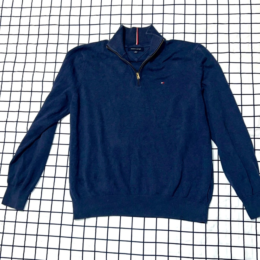 Menβs XL Original Blue Tommy Hilfiger zip up Sweater